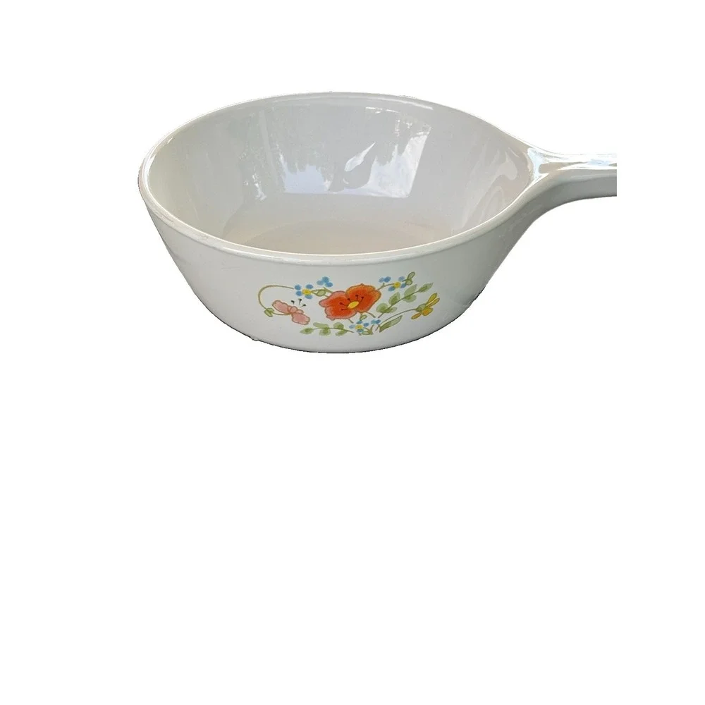 Vintage Wildflower Corning Ware 1 Pt Casserole Baking Dish W/Handle & Lid Retro